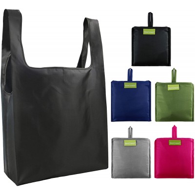 Wholesale custom foldable pocket tote bags printed polyester folding shopping grocery bag