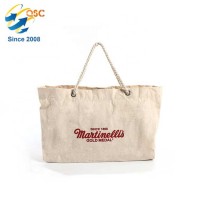 Promotional Rope Handle Large Tote Canvas Shopping Bag