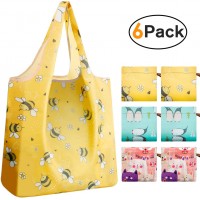 Convenient Machine washing  Expandable Folding Tote Bag Reusable 210D Polyester Foldable Grocery Shopping Bag